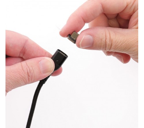 Kabeladapter micro-usb F - magnetisch Brodit 0.1m zilver