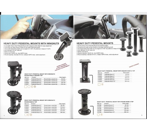 Pedestal Mount 4" round L:114mm ø64mm Black
