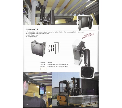 Pedestal U-Mount 45-50mm wide. 2xAMPS
