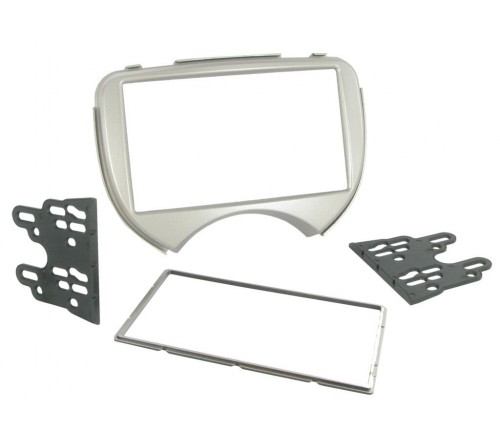 2-DIN frame Nissan Micra 11-14 zilver
