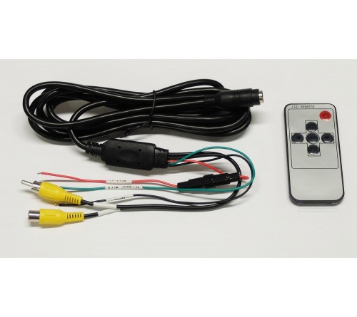 m-use spiegel 12V met monitor 4 3"   clips  2 AV-IN RCA