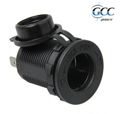 Lader 12/24V inbouw sig plug F met ring 28mm 16A